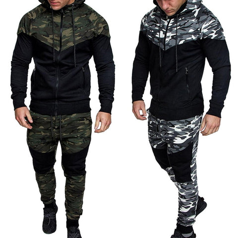 Camouflage Print Tracksuit Set