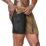2-in-1 Inner Cycling and Jogging Shorts with Smartphone Pocket
