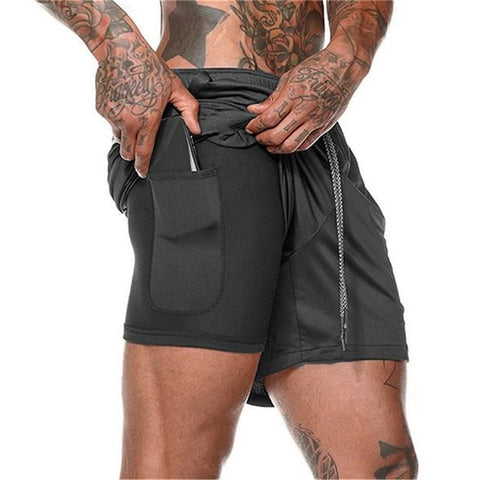 2-in-1 Inner Cycling and Jogging Shorts with Smartphone Pocket