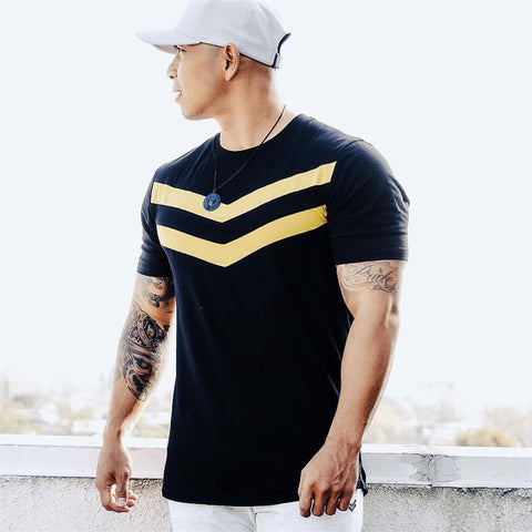 Casual Solid Cotton Men's Fitnes Tee
